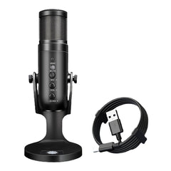 USB Microphone Stand Gaming Live Streaming RGB Light Condenser for Recording PC Computer