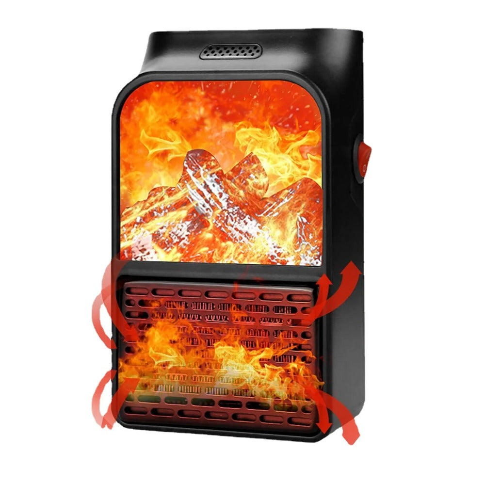 3D Flame 500W Wall-Mount Electric Fireplace Heater with Remote Control