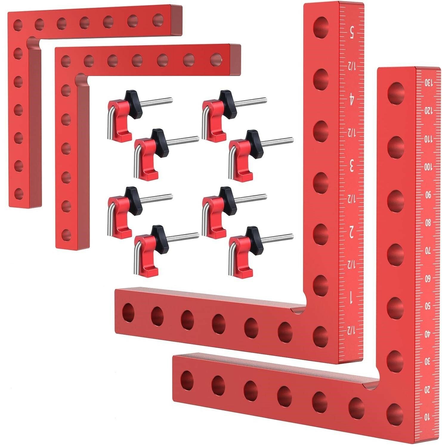 2-Pack Woodworking Clamping Squares, L-Shaped Carpenter Splicing Tools