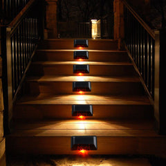 4PCS Solar LED Deck Lights Outdoor Waterproof Garden Pathway Light Stairs Step Fence Lamp
