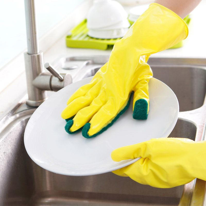 Creative Home Washing Cleaning Gloves Cooking Glove Garden Kitchen Sponge Fingers Rubber