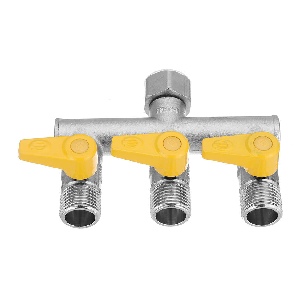 1/2'' Garden Hose Maniford Quick Connector 3 Outlet Three Way Splitter Valve Adapter Hose Connector Splitter for Washing Machine Faucet