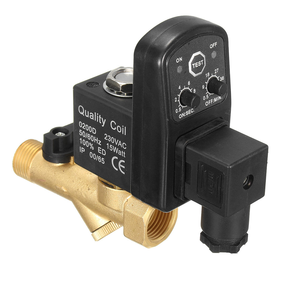 1/2" Automatic Electronic Drain Valve Electromagnetic Timed Air Compressed Electrotim Solenoid Valve