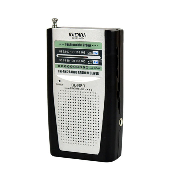 Pocket Manual Multi-function Dual Band AM FM Receiver Antenna Radio