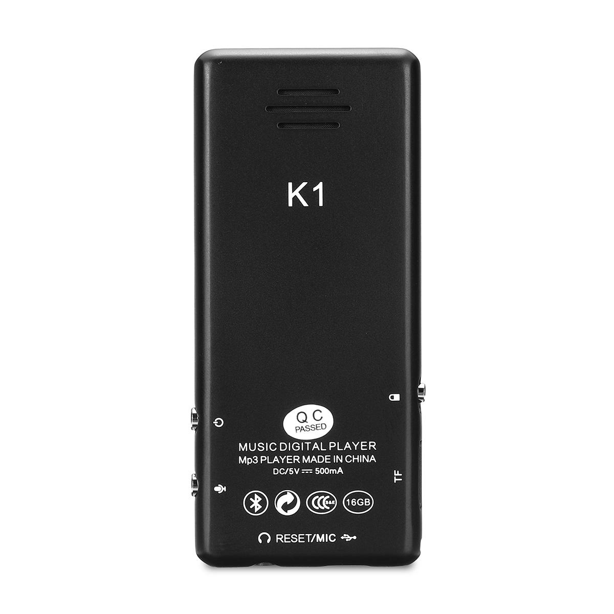 Portable 8G 16G 32G bluetooth Lossless MP3 Music Player FM Radio Recording with Earphone Black