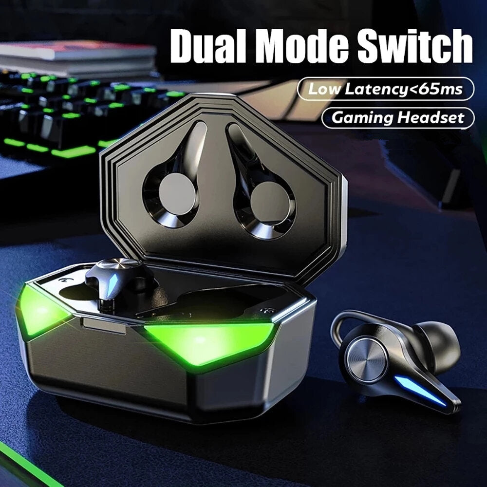 TWS bluetooth Earphone Wireless Game Headset V5.0 Stereo Low Latency Touch Control Noise Cancelling Mic