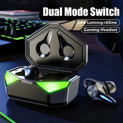 TWS bluetooth Earphone Wireless Game Headset V5.0 Stereo Low Latency Touch Control Noise Cancelling Mic