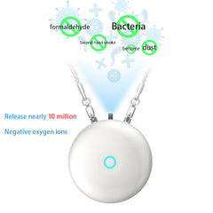 Wearable Air Purifier Necklace Mini Portable USB Air Cleaner Negative Eliminate Haze Bacteria Low Noise Air Freshener