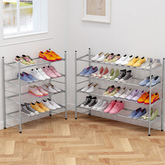 3 Tiers Shoe Rack Storage Organizer Tower Metal Shelf Stand Sneake Rack Home