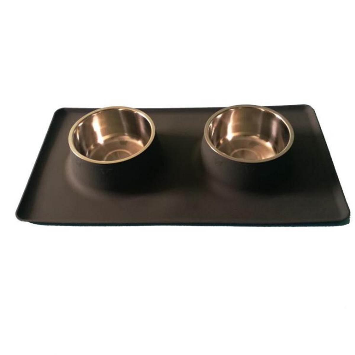 Stainless Steel Pet Dog Cat Bowls Silicone Mat Water Food Feeder Dish Pet Bowl