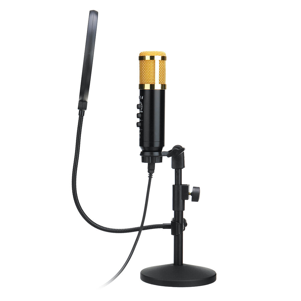 Audio Dynamic USB Condenser Sound Recording Vocal Microphone Mic Kit With Stand Mount