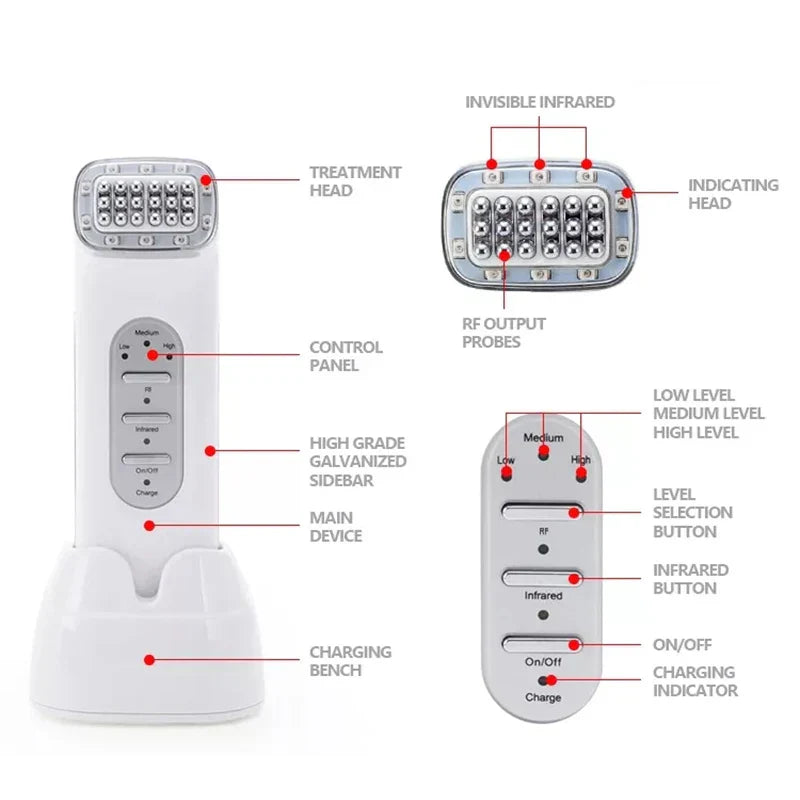 Dot Matrix Facial Skin Tightening Device, Face Lifting, Wrinkle Removal, Pore Shrinking Beauty Tool