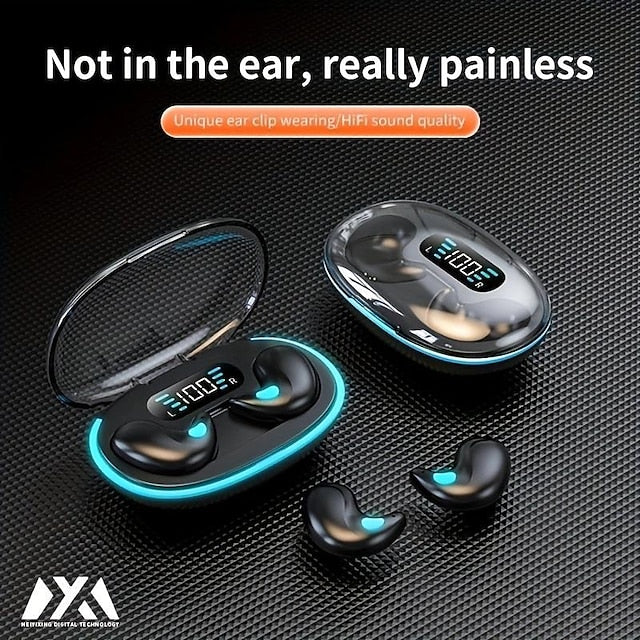 Digital Display TWS Bluetooth Earphones Invisible Mini Sleep Wireless Bluetooth Earphones For Side Sleeping Dedicated Noise Cancelling Earphones