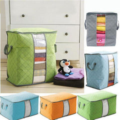 High Capacity Clothes Quilts Storage Bag Folding Organizer Bags Bamboo Portable Storage Container