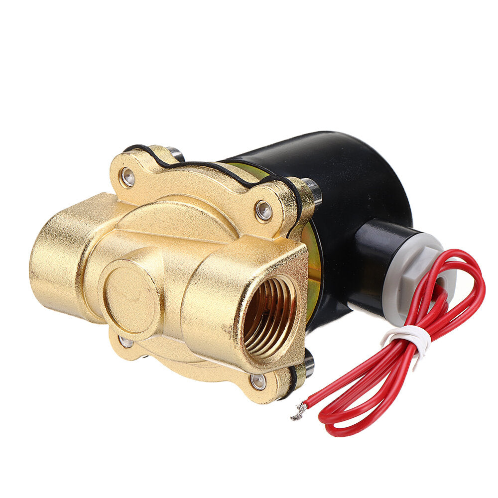 1/2 Inch Brass Electric Solenoid Valve AC 220V/DC 12V/DC 24V Normally Closed Water Air Fuels Valve