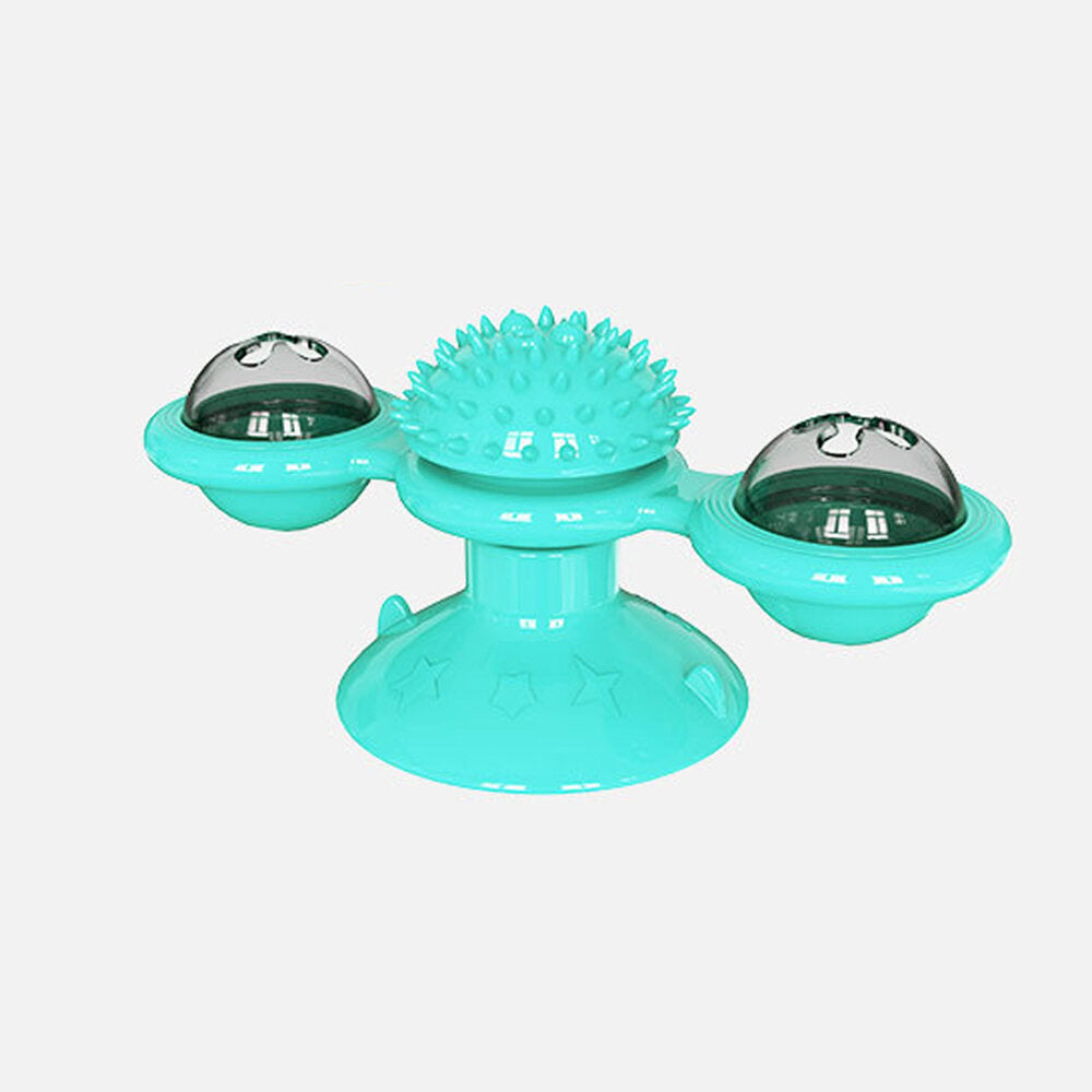 Rotating Turntable Cat Toy Pet Suction Cup Pet Ceaning Toy Comb Brushing Tooth Brush Toy