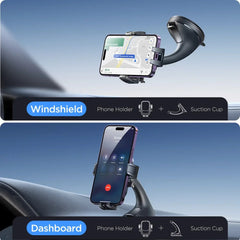 Universal Car Phone Holder Mount - Strong Suction, 360° Rotation, Hands-Free