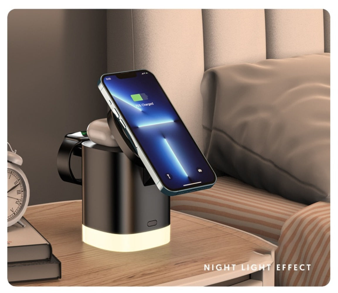 Fast Wireless Charger Dock for iPhone 12-14, AirPods, Apple Watch, Qi-enabled Devices