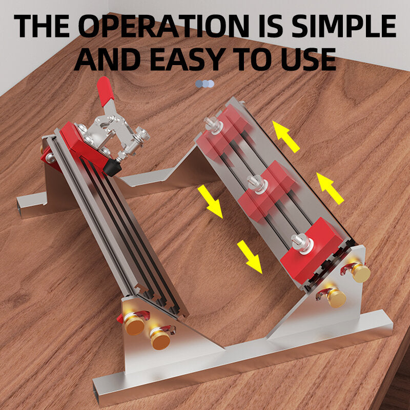 Adjustable Spline Jig for Table Saw & Router - Aluminum, 1/2"-16" Size, 4 Flip Stops