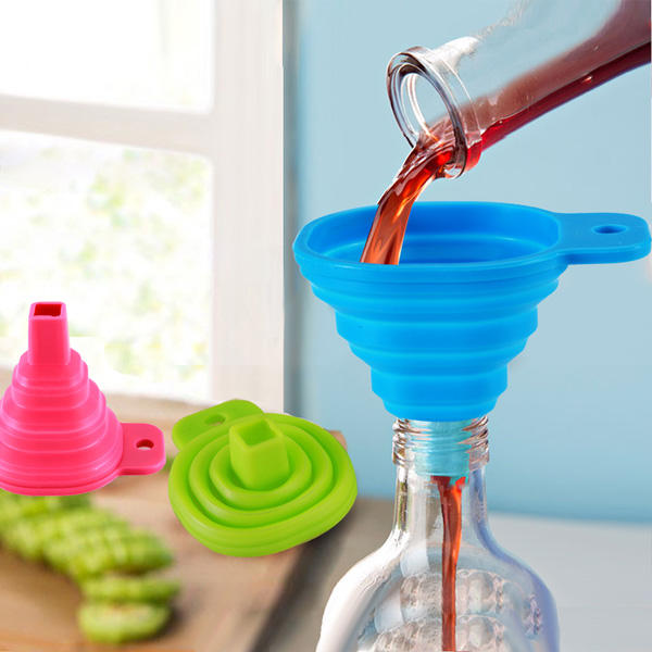 Silicone Collapsible Mini Filling Liquid Oil Water Funnel Kitchen Tools Filter