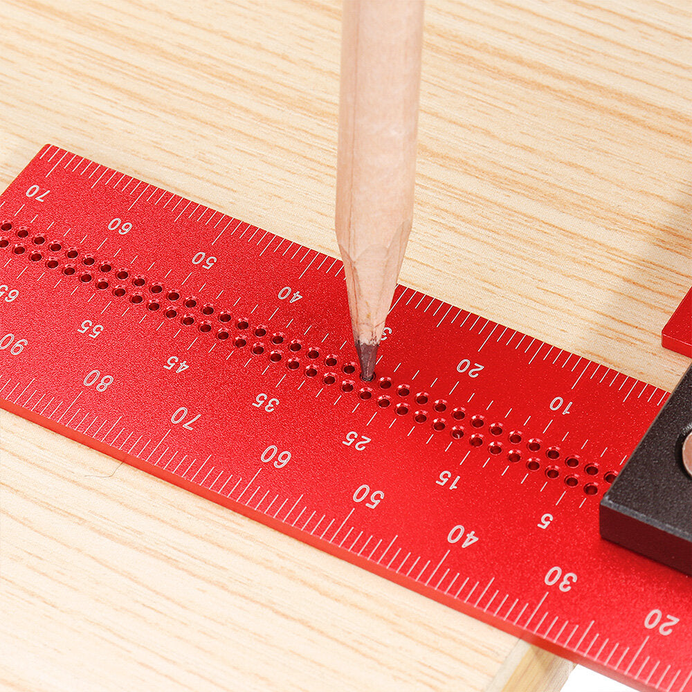 100mm/4Inch Aluminum Alloy Woodworking Ruler Precision Square Guaranteed T Speed Measurements Ruler for Measuring