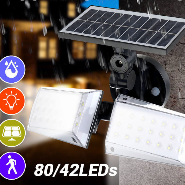 42/80LED Solar Light Body Sensor Wall Street Light Outdoor Garden Lamps IP65