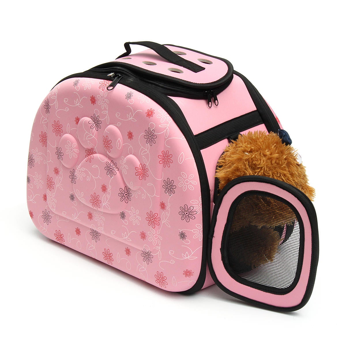 Small Dog Cat Sided Carrier Travel Tote Shoulder Bag Cage Kennel Bag