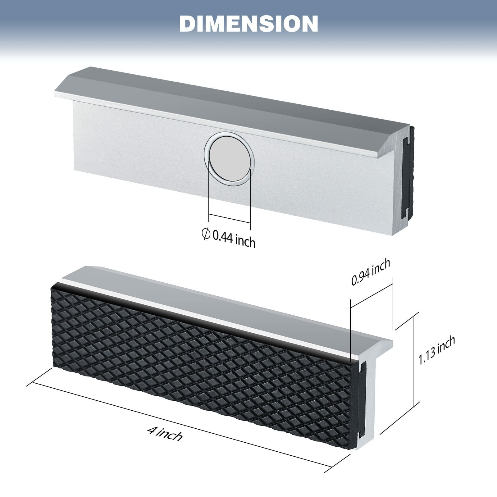 2pcs Universal Soft Vice Jaws Pads with Strong Rare Earth Magnets