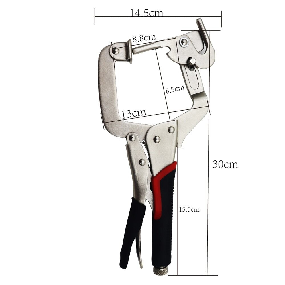 12" Dual-Purpose C-Clamp & Oblique Hole Clamp - Chrome Vanadium Steel