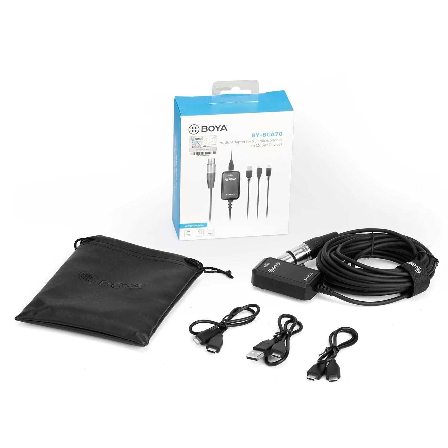 Audio Adapter Mic to Type-c USB-A for Lightning XLR Microphones to PC Mobile Devices for iOS Andorid Smartphones