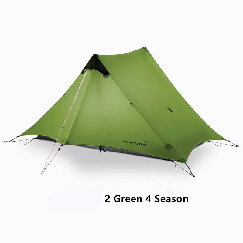 2 Person Oudoor Ultralight Camping Tent 3 Season Professional 15D Silnylon Rodless Tent