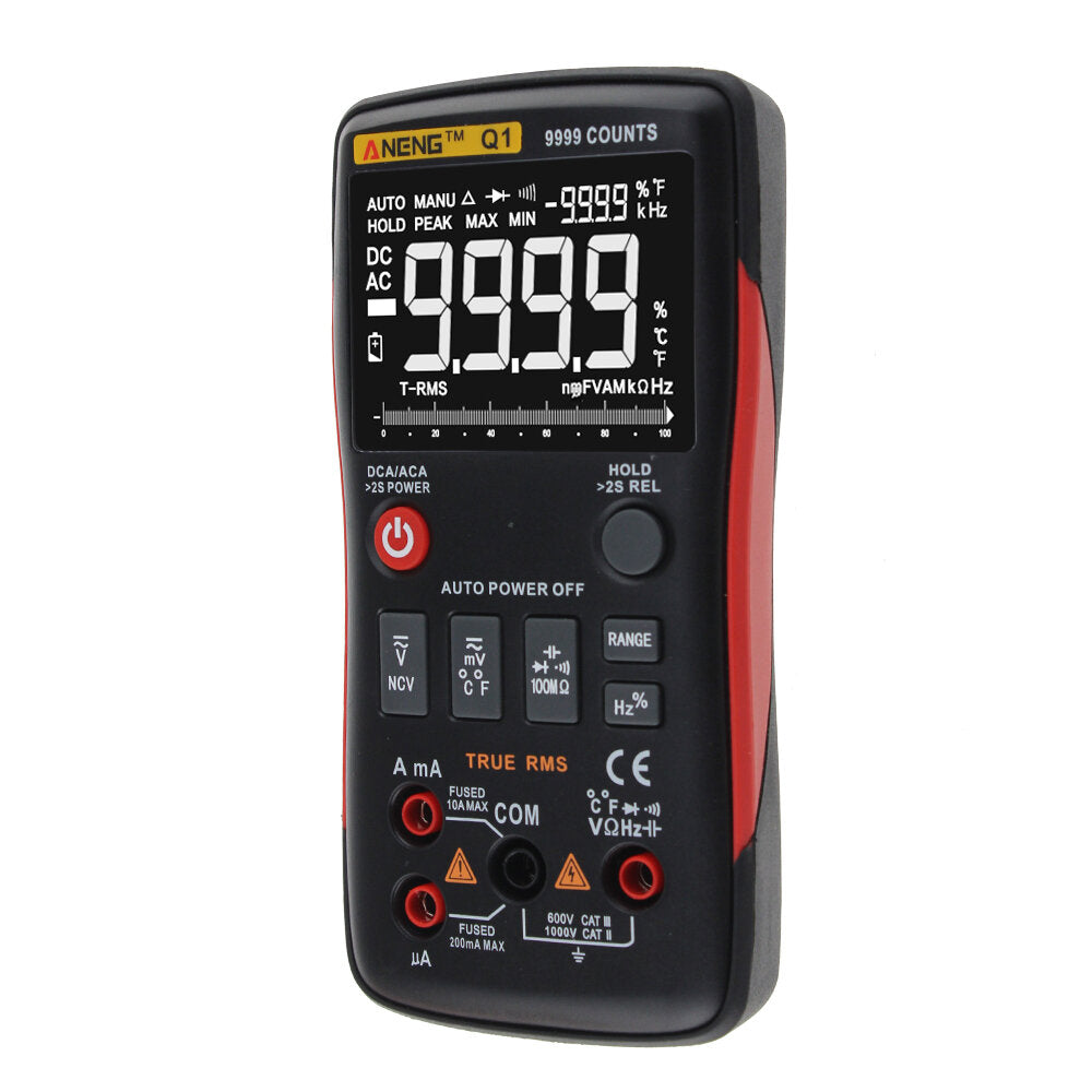9999 Counts True RMS Digital Multimeter AC DC Voltage Current Resistance Capacitance Temperature Tester
