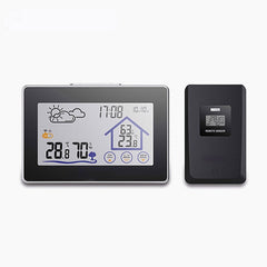 Wireless Thermometer Hygrometer Touch Screen Weather Station With Thermometer Outdoor Forecast Sensor Clock