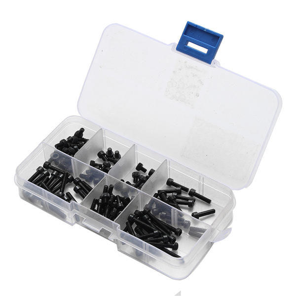 M3CH5 M3 Carbon Steel Allen Bolt 4-25mm Hex Socket Cap Screw Metric Assortment Kit 125pcs