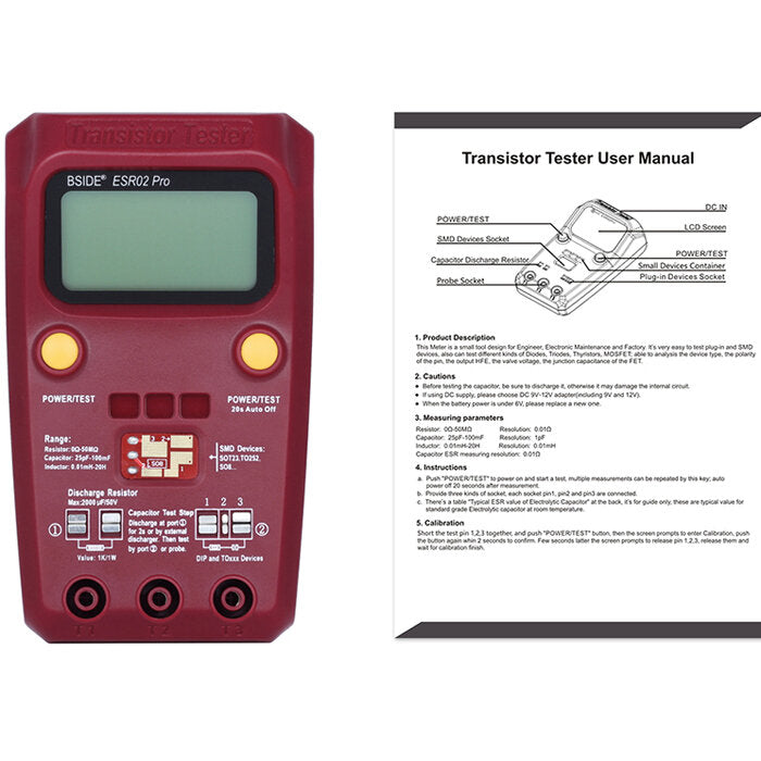 Digital Transistor SMD Components Tester Diode Triode Capacitance Inductance Meter