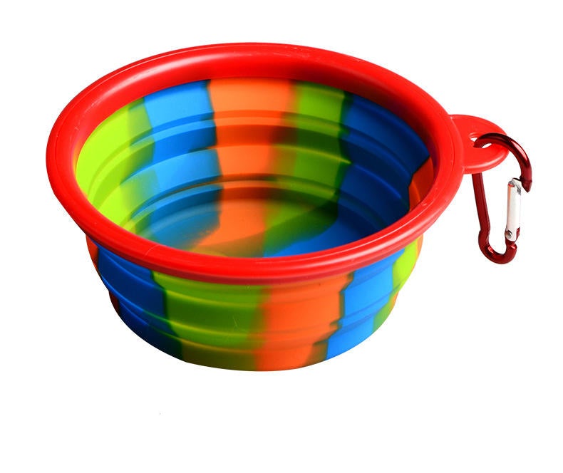 Camouflage Silicone Bowl Collapsible Portable Out Pet Bowl Cat And Dog Universal