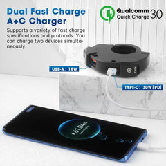 Universal QC3.0 Motorcycle USB-C Charger 48W Waterproof Handlebar Mount Bracket