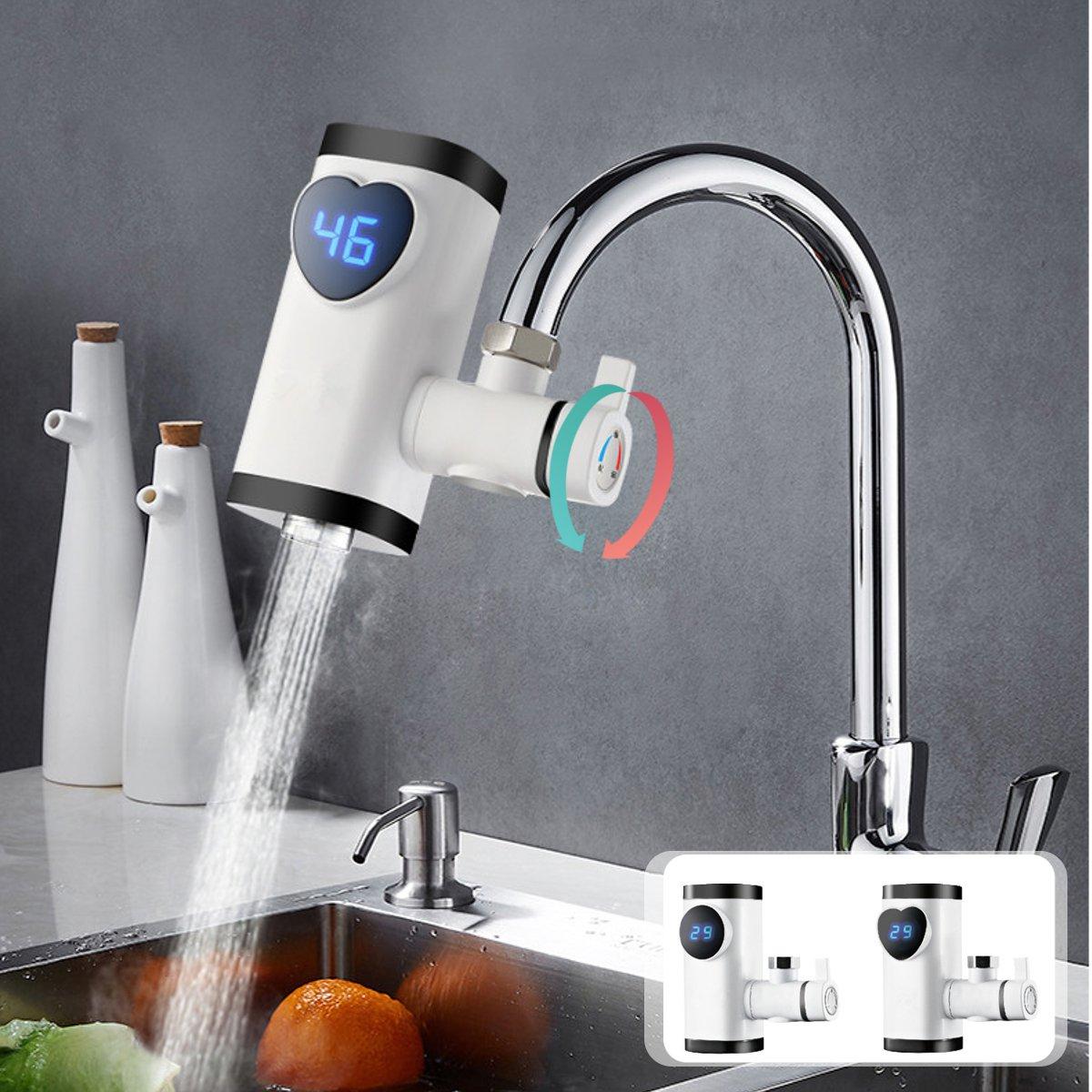 Electric Faucet Tap Heater Instant Hot Water LED Show Fast Heating Home Kitchen