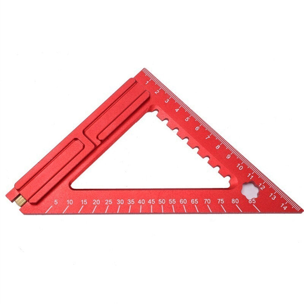 High-Precision Aluminum Alloy Triangle Ruler Double-Sided Scale with Needle Slider Woodworking Tool