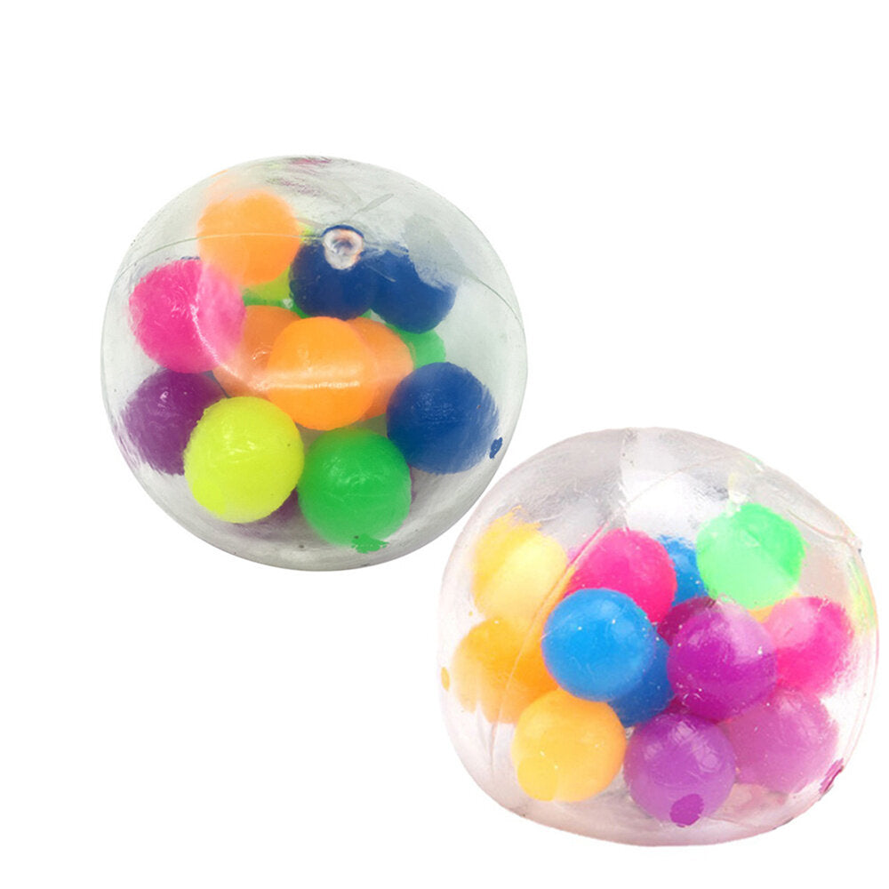 Silicone Stress Relief Rainbow Squeeze Balls Toy for Kids and Adults