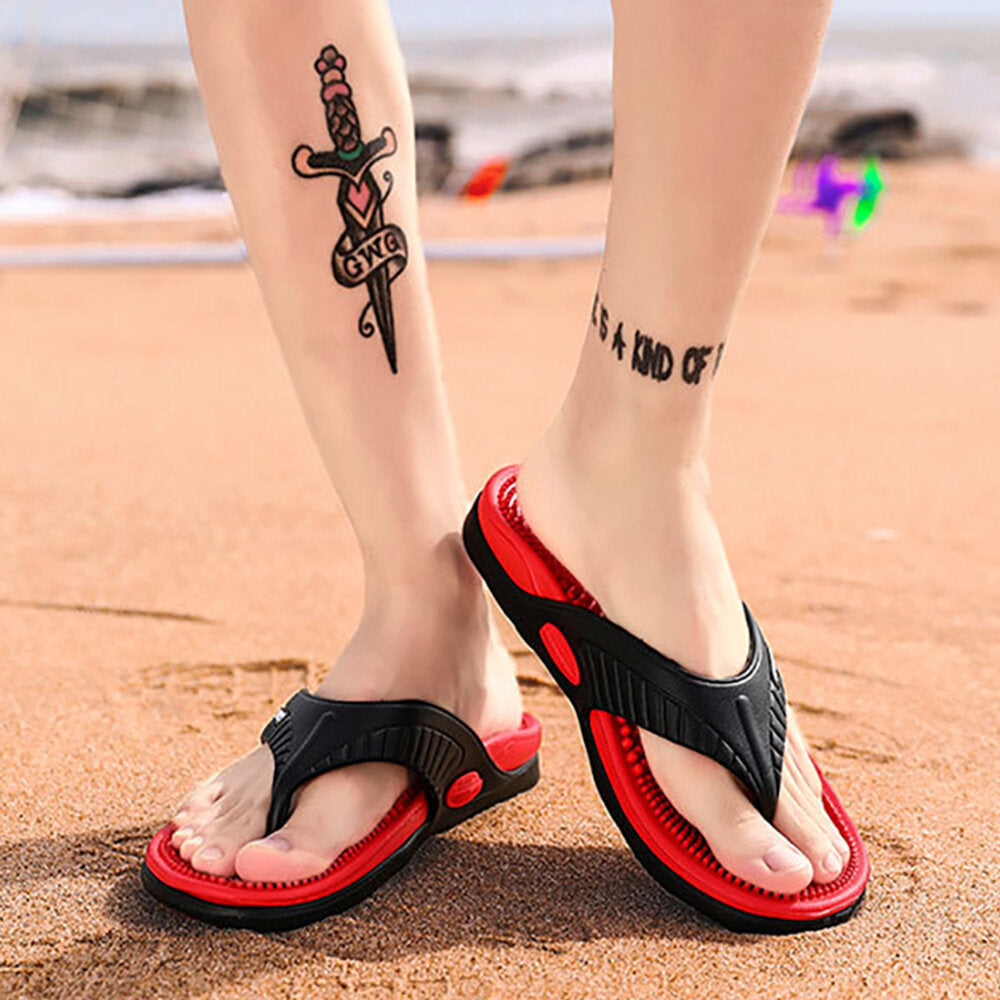 Summer Men Slippers Massage Sandals Beach Flip-flops Comfortable Casual Fashion Shoes