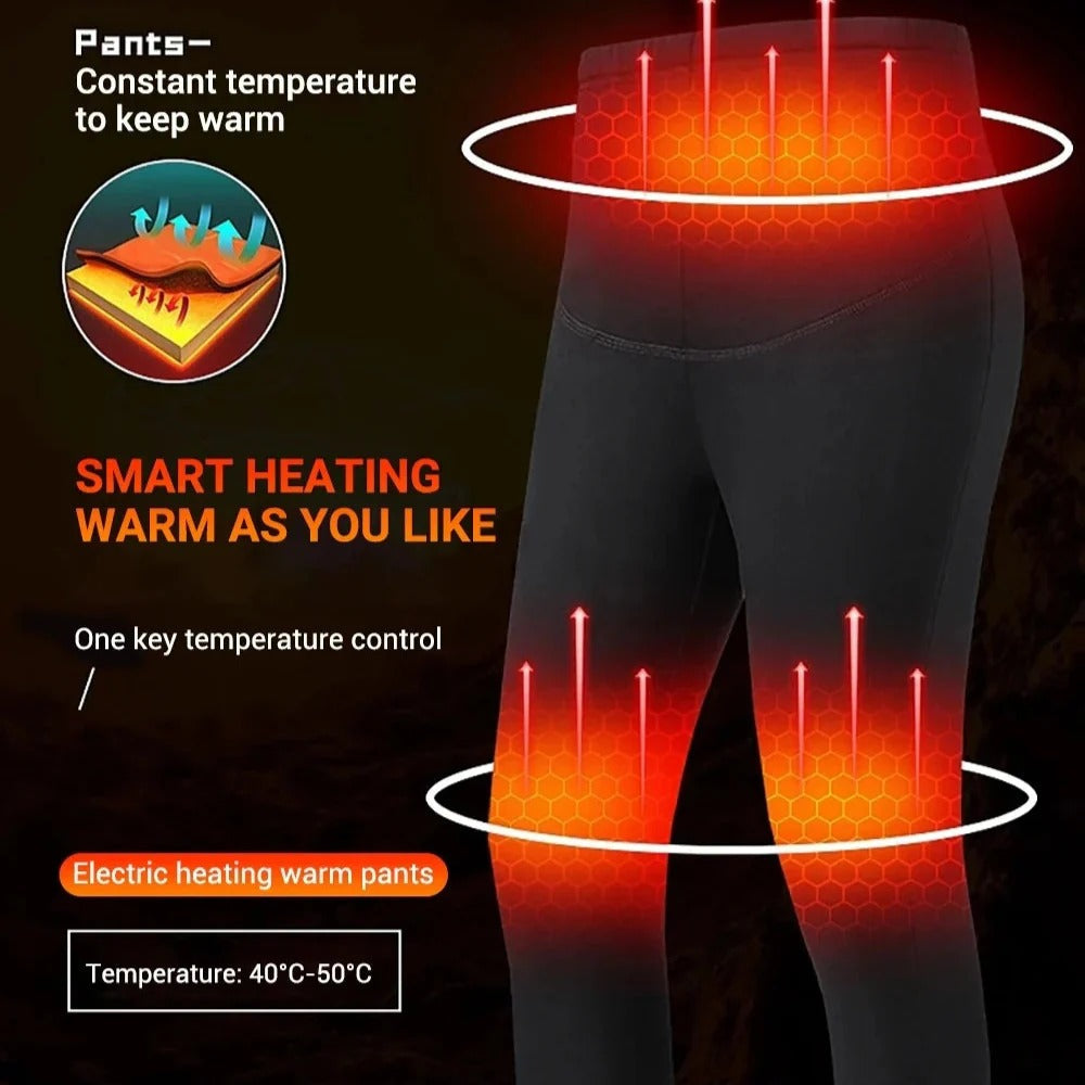 USB Heated Thermal Underwear Set - 3 Temperature Settings | Winter Warming Base Layer for Men & Women