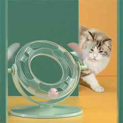 Cat Roller Coaster Toy Interactive Round Shape Toy 360 Rotation Toy with Ringing Bell Non-slip Design for Cats