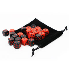 24Pcs Dice Game Gadget Red And Black Having Fun Dice Set For Bar KTV Karaoke Party Home Table Game With Storage Bag