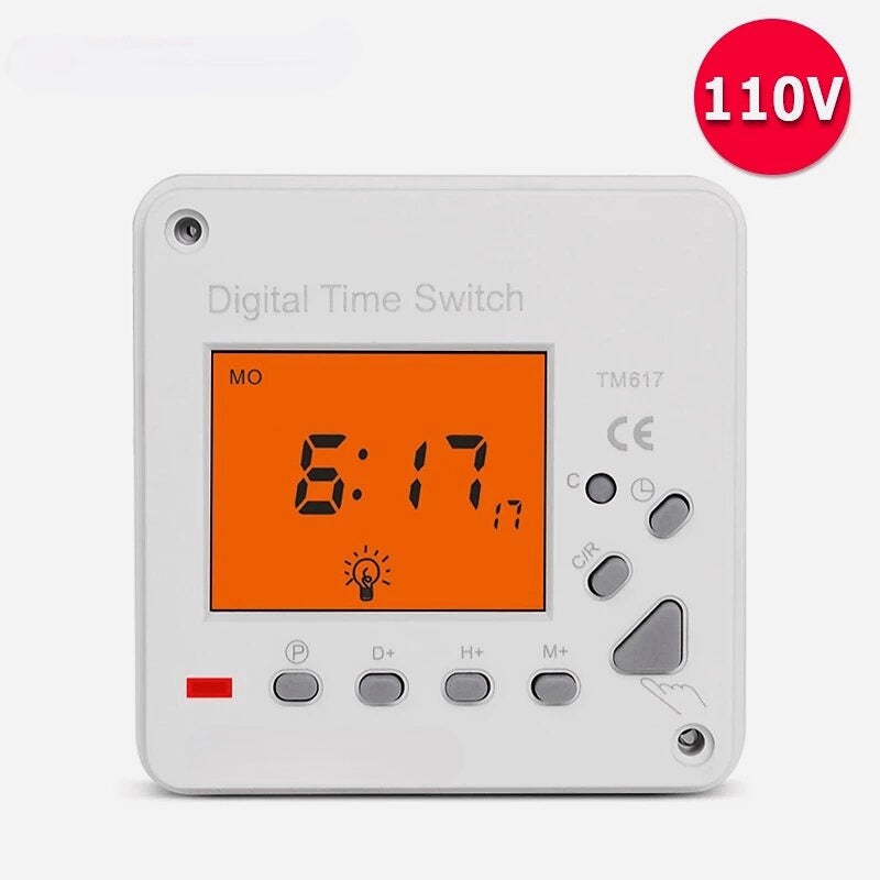 LCD Digital Display 7 Day Weekly Programmable 110V Timer Switch Time Relay Clock Controller with Backlight