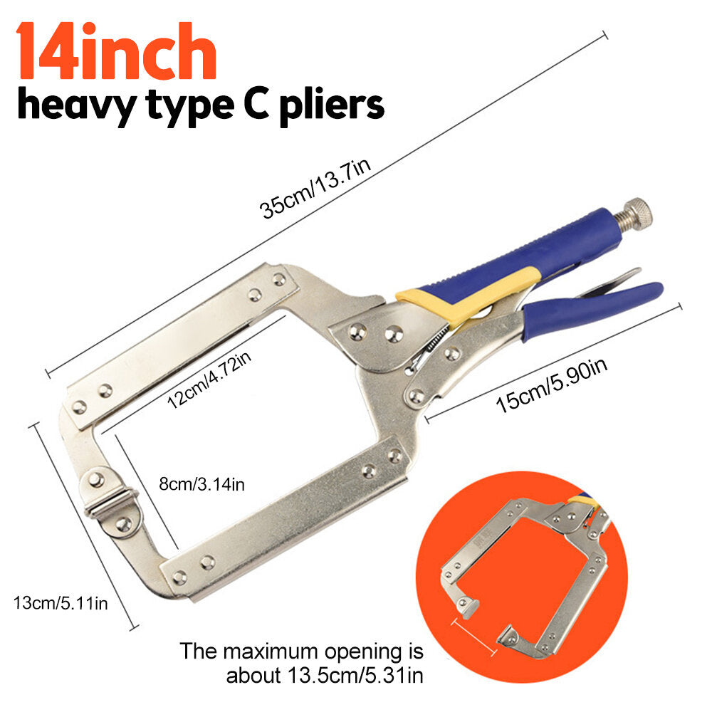 Heavy Duty C Clamp Pliers with Swivel Pads for Woodworking and Welding