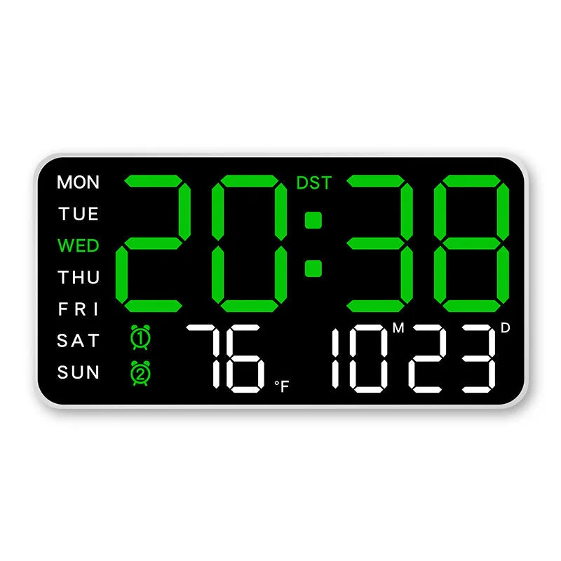 Multifunctional LED Digital Wall Clock - Borderless, Hanging or Standing Display for Living Room