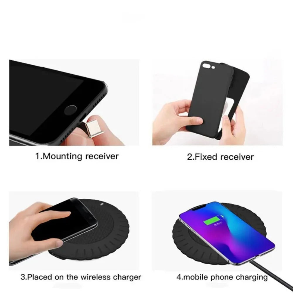 Qi Wireless Charger Receiver Support Type C  MicroUSB Fast Wireless Charging Adapter For iPhone5-7 Android phone Wireless Charge