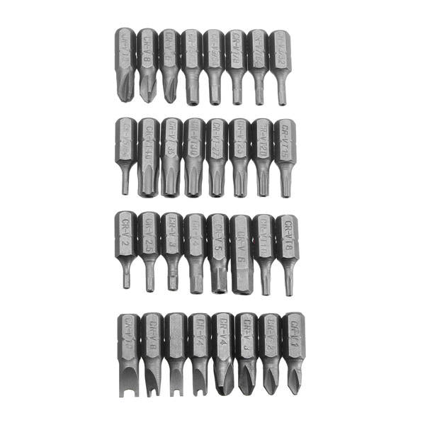 33pcs Magnetic Screwdriver Bit Set Torx Hex Star Spanner Tri Wing Electric Screwdriver Hex Bits with Holder