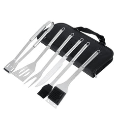20 Pcs BBQ Tools Kit Stainless Steel Bottle BBQ Clip Brush Stick Blade Steel Shovel with Storage Bag Outdoor Cooking Accessories